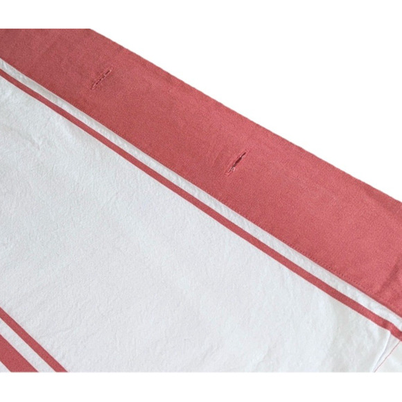Pier 1 Imports Cotton Cloth Shower Curtain Red Pink White Stripe Bathroom 72x70 - Picture 4 of 4